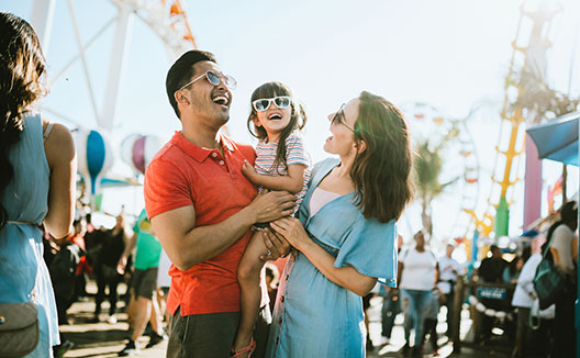 Family at a carnival
